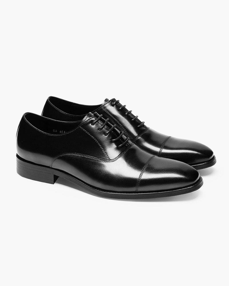 Classic Leather Shoes front view black leather Italian Design