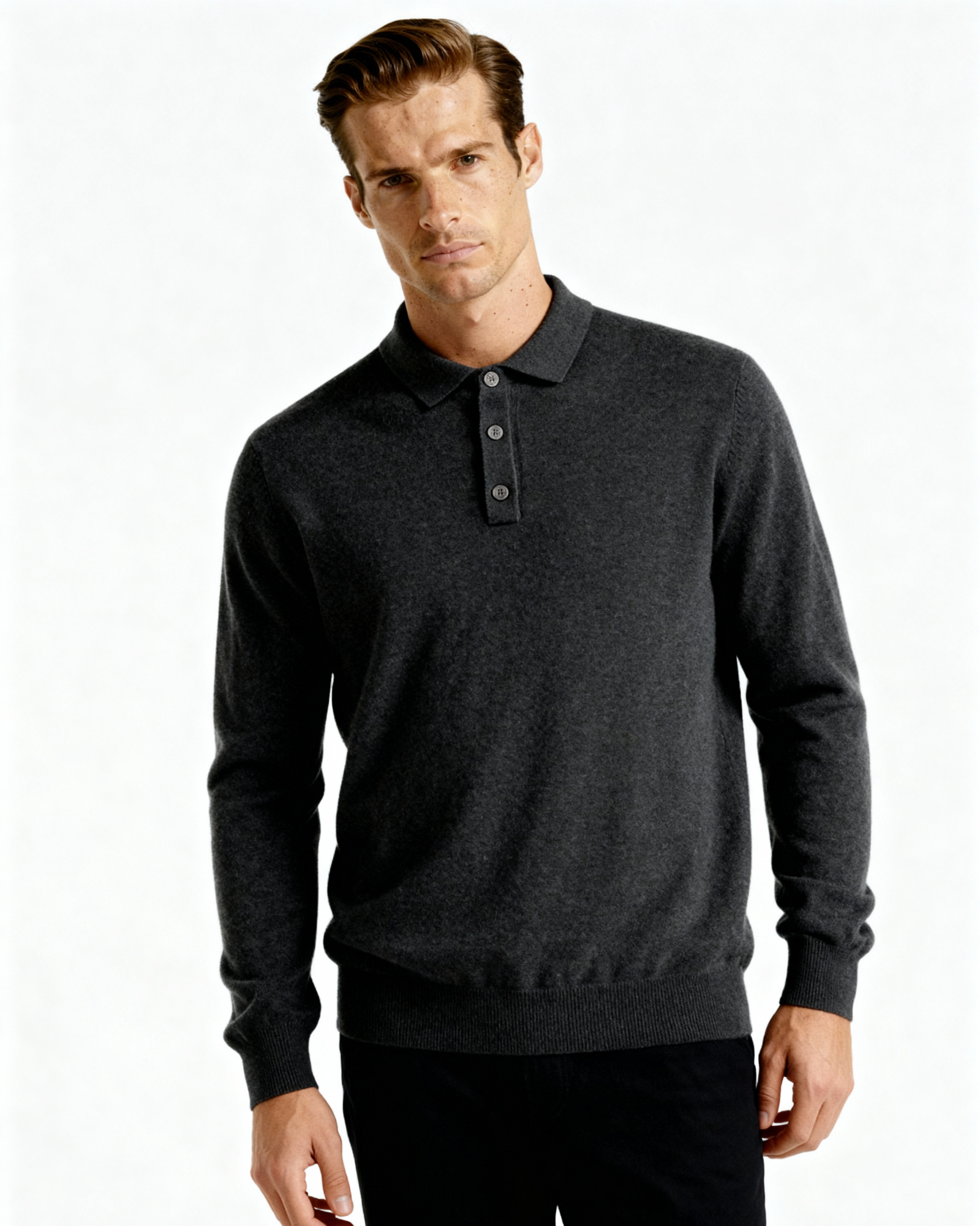 100% Cashmere Polo alternate view 6 Italian Design Pianizzo