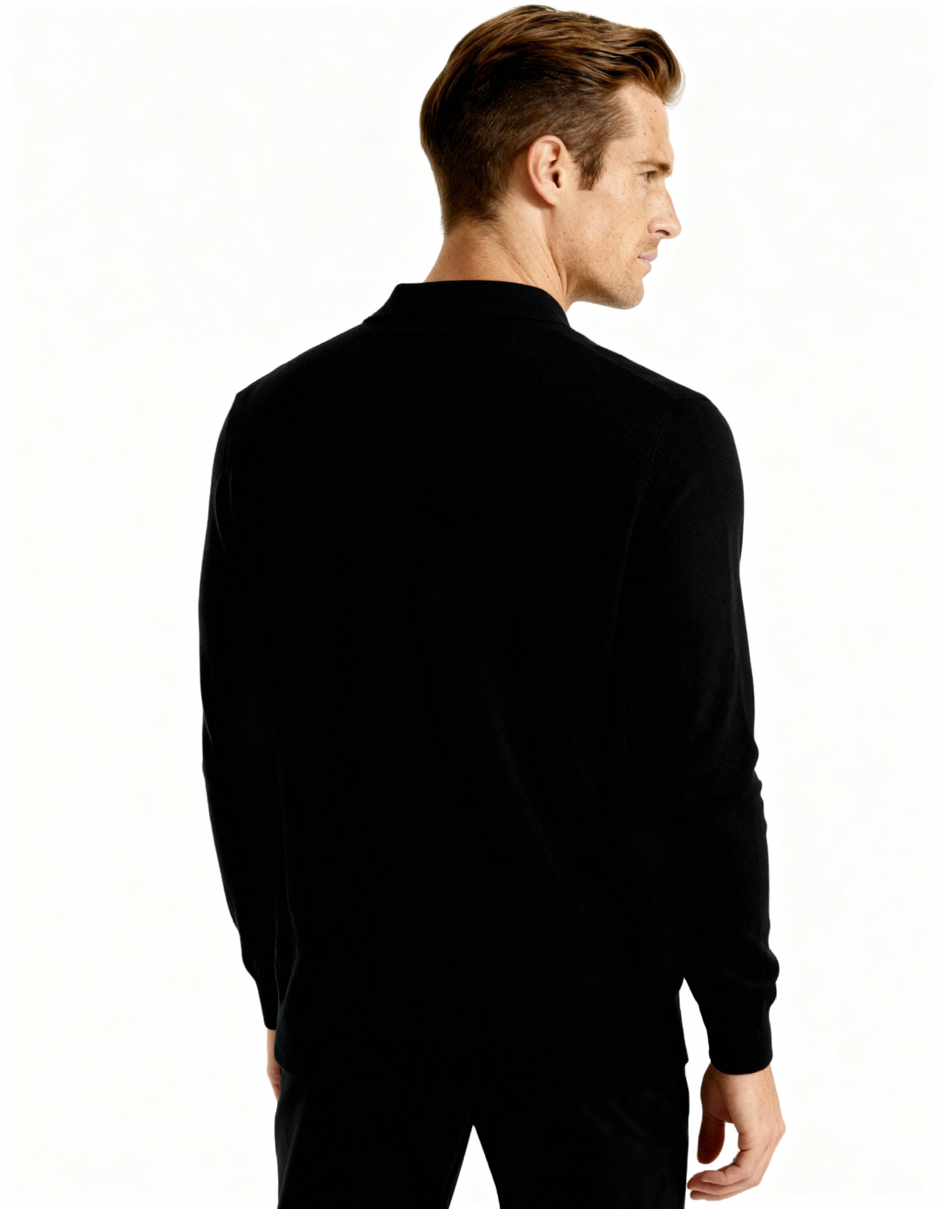 100% Cashmere Polo styling view light gray cashmere Italian Design