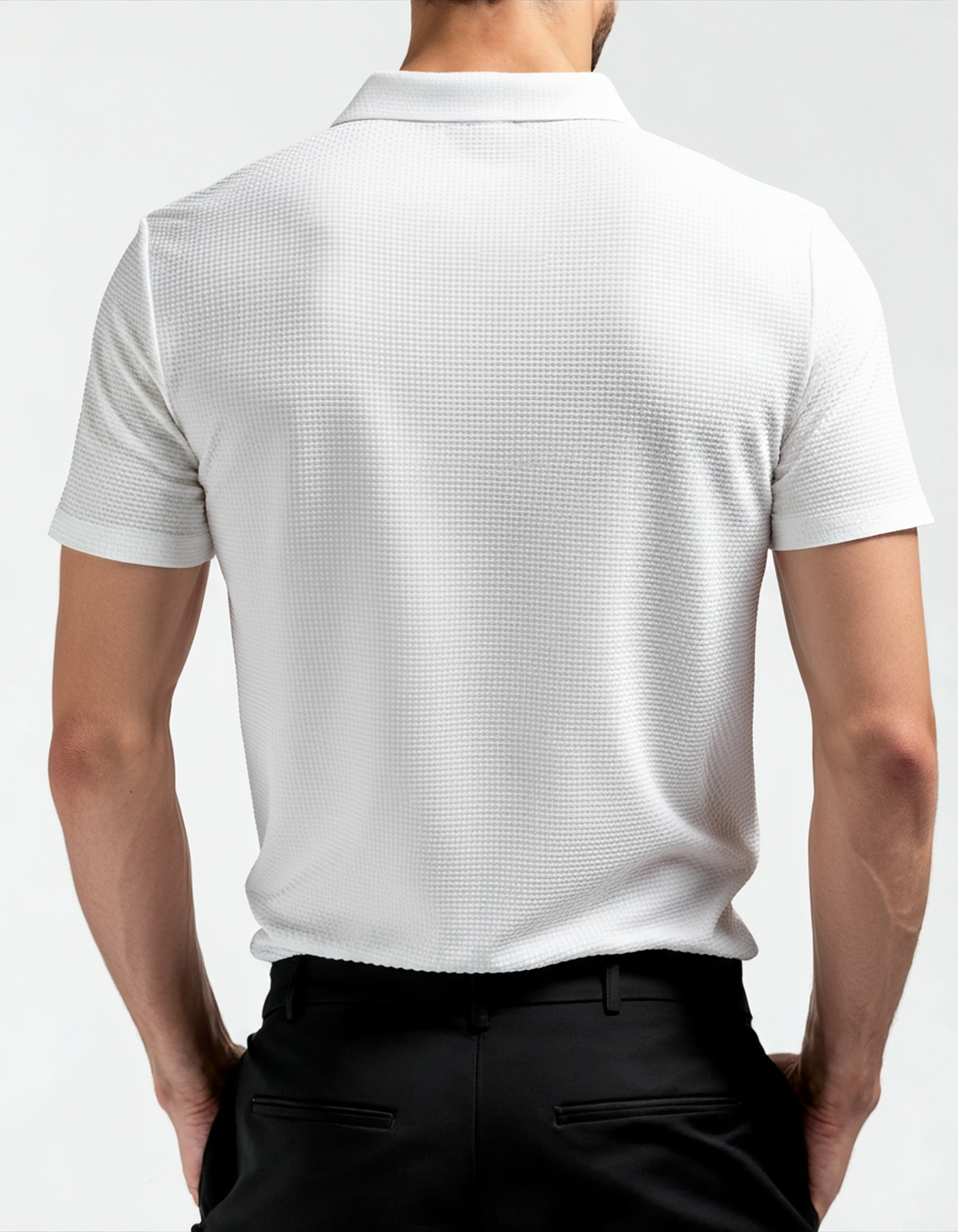 Bolzano Polo light green polo back view polo collar smooth polyester Pianizzo