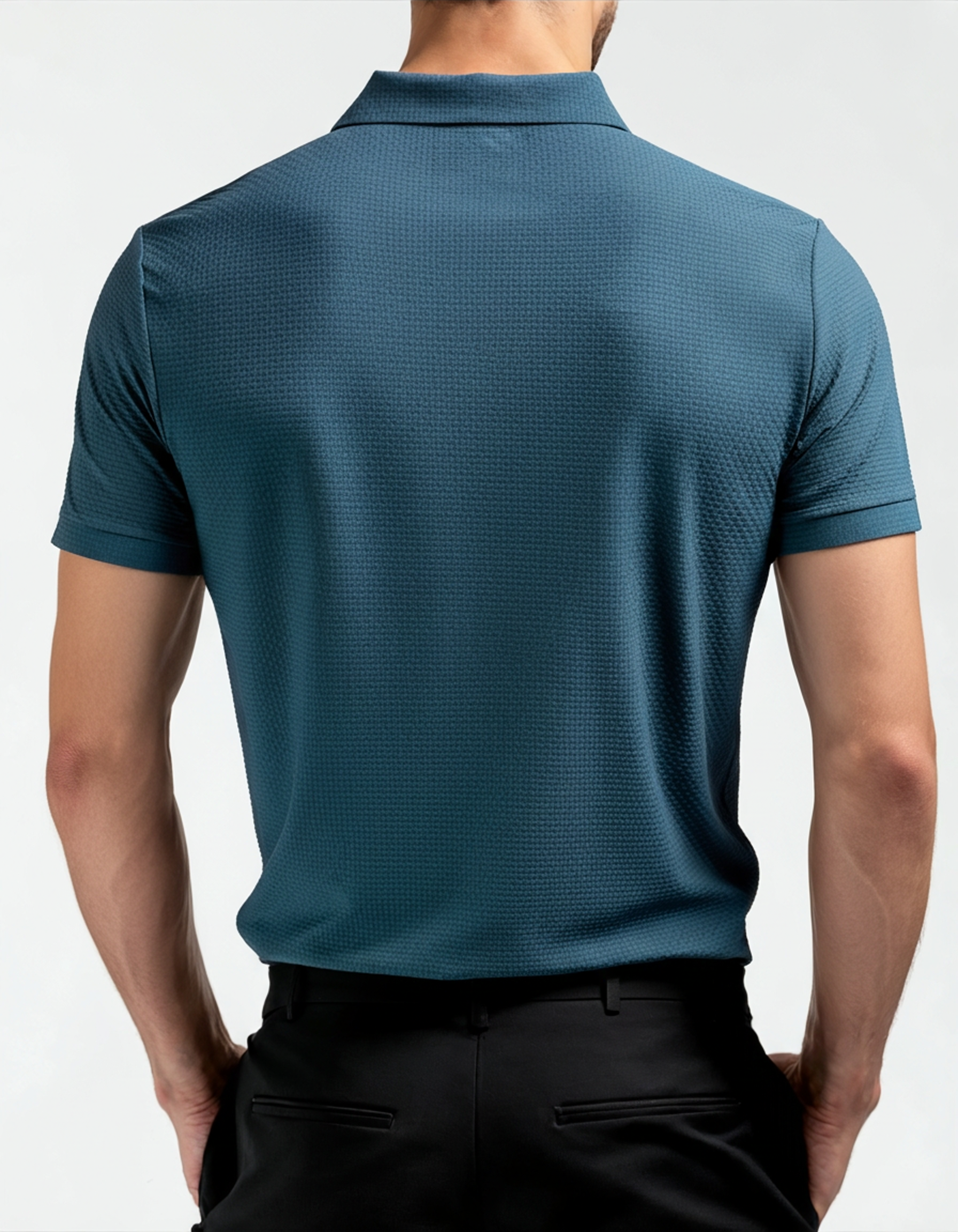 Bolzano Polo on-body view light green polyester polo anti-wrinkle construction