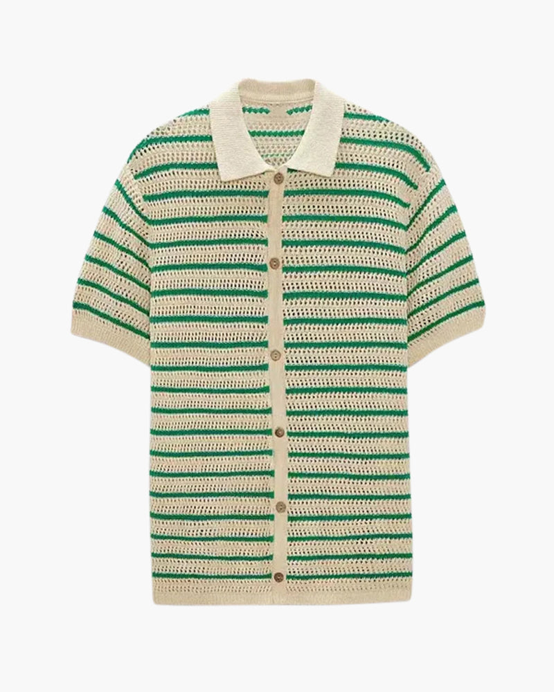 Marbella - Knitted Button Shirt front view shirt Italian Design