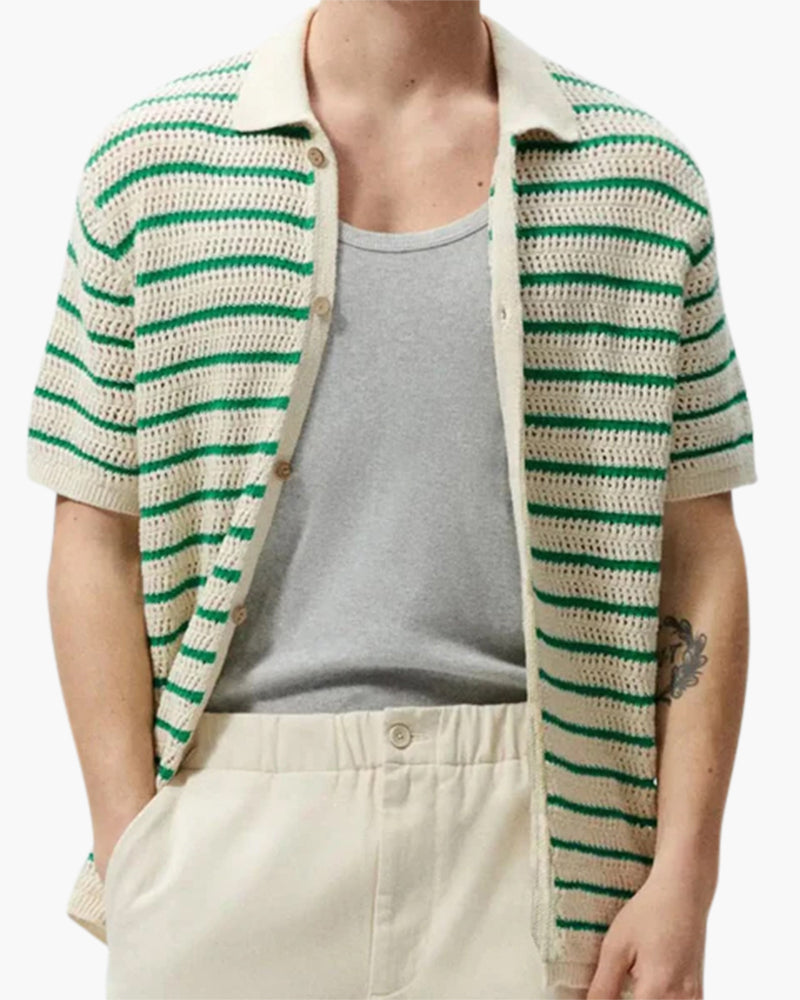 Marbella - Knitted Button Shirt side profile shirt Italian Design