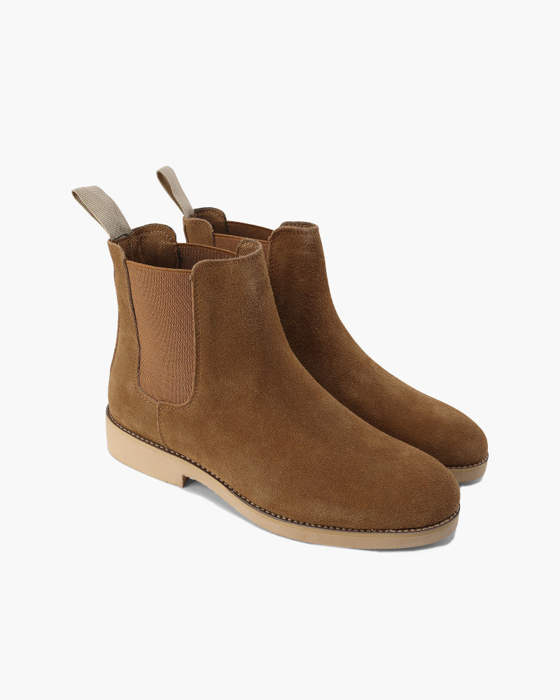Old Money Chelsea Boots studio view suede black shoe Italian Design