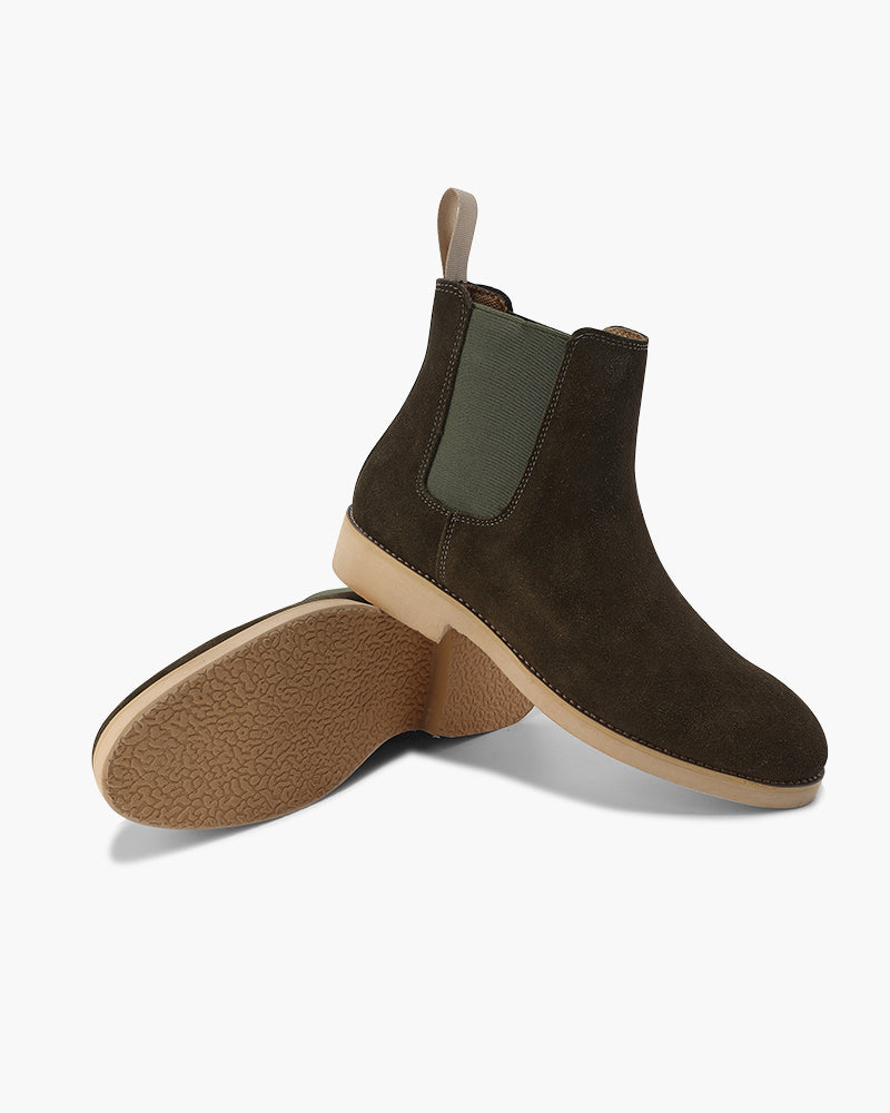 Old Money Chelsea Boots craft detail suede black shoe Italian Design
