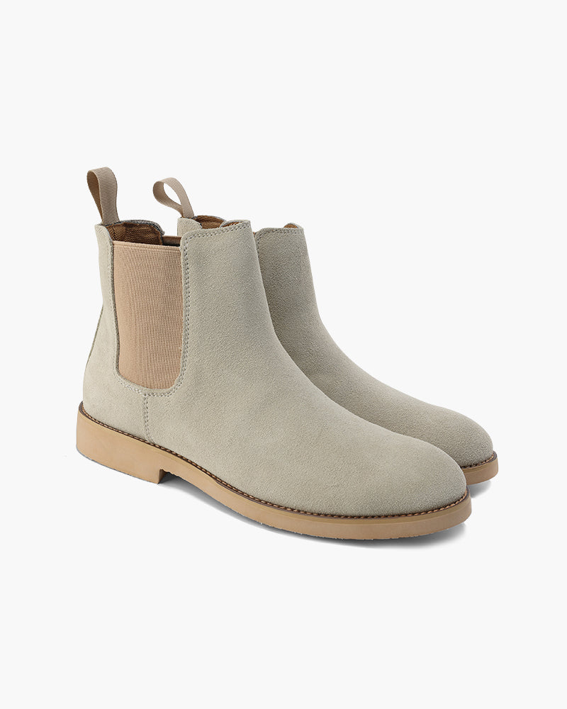 Old Money Chelsea Boots editorial view suede black shoe Italian Design