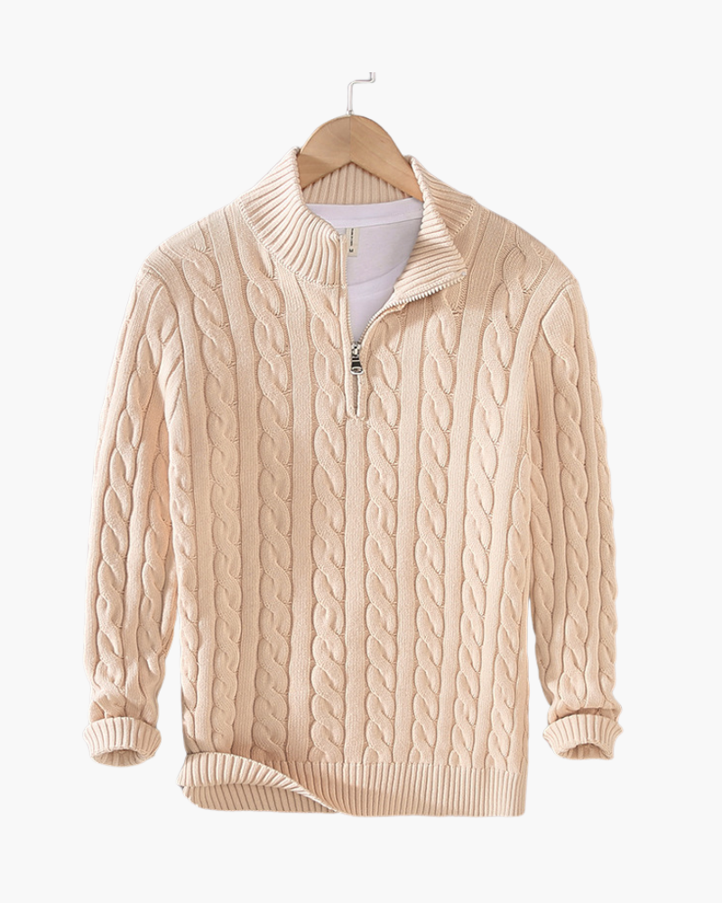 Fiesole Half Zip Sweater flat lay all colorways cotton premium knitwear