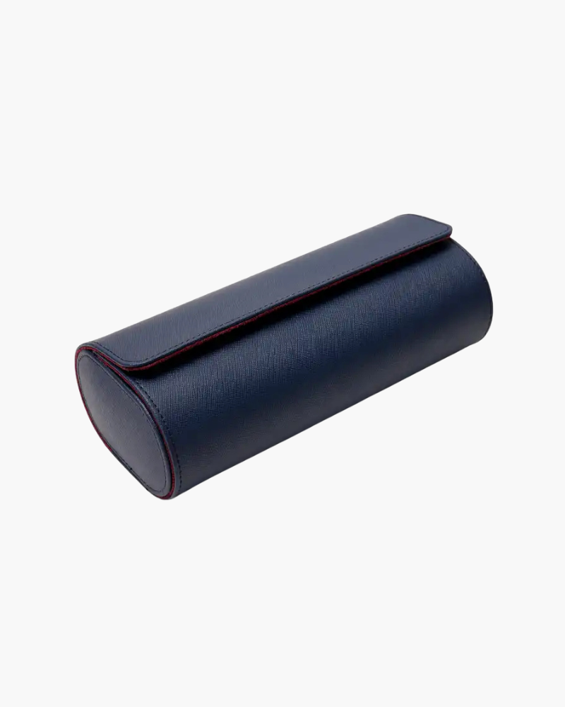 Pianizzo Genuine Leather Watch Case in blue navy — handcrafted Italian luxury accessory