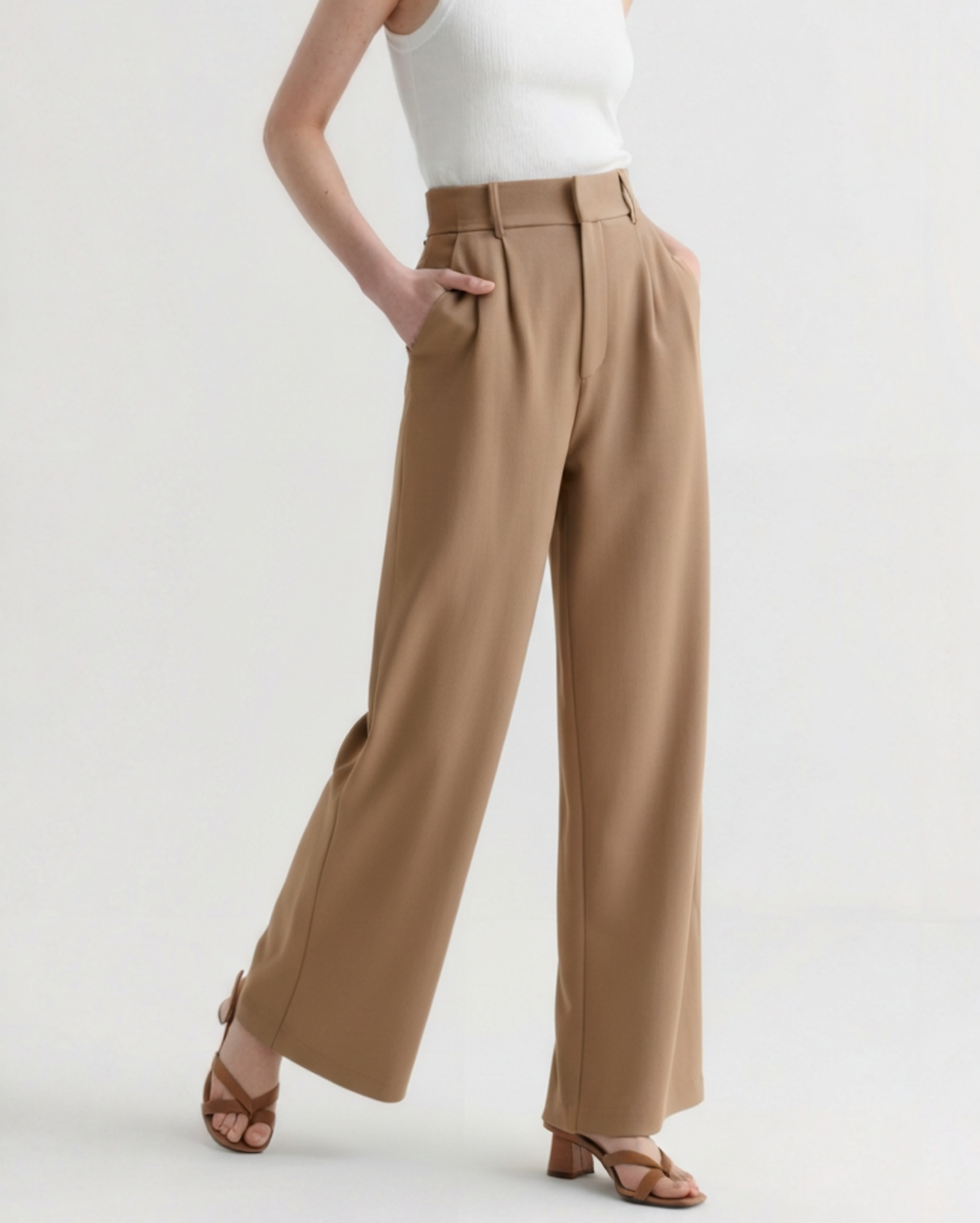 Serena Wide-Leg Trousers product view navy trouser Italian Design