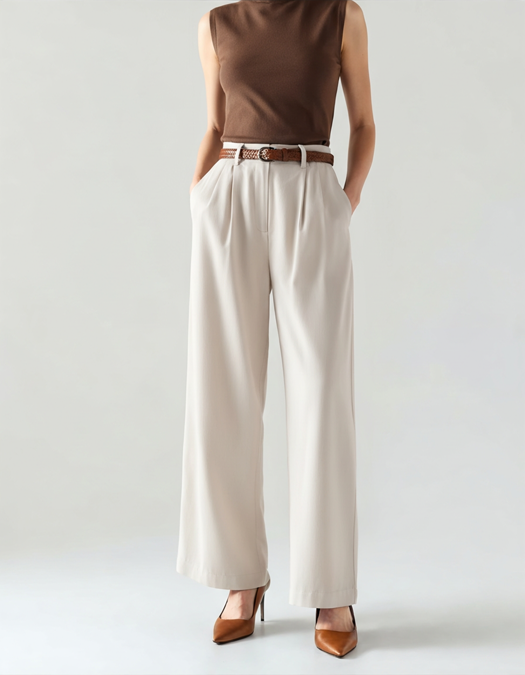 Capri Pants front view white trouser Italian Design