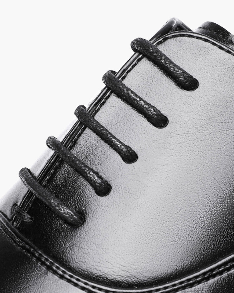 Side view of Pianizzo Classic Leather Shoes – Firenze in Black, full-leather insole and refined shine.