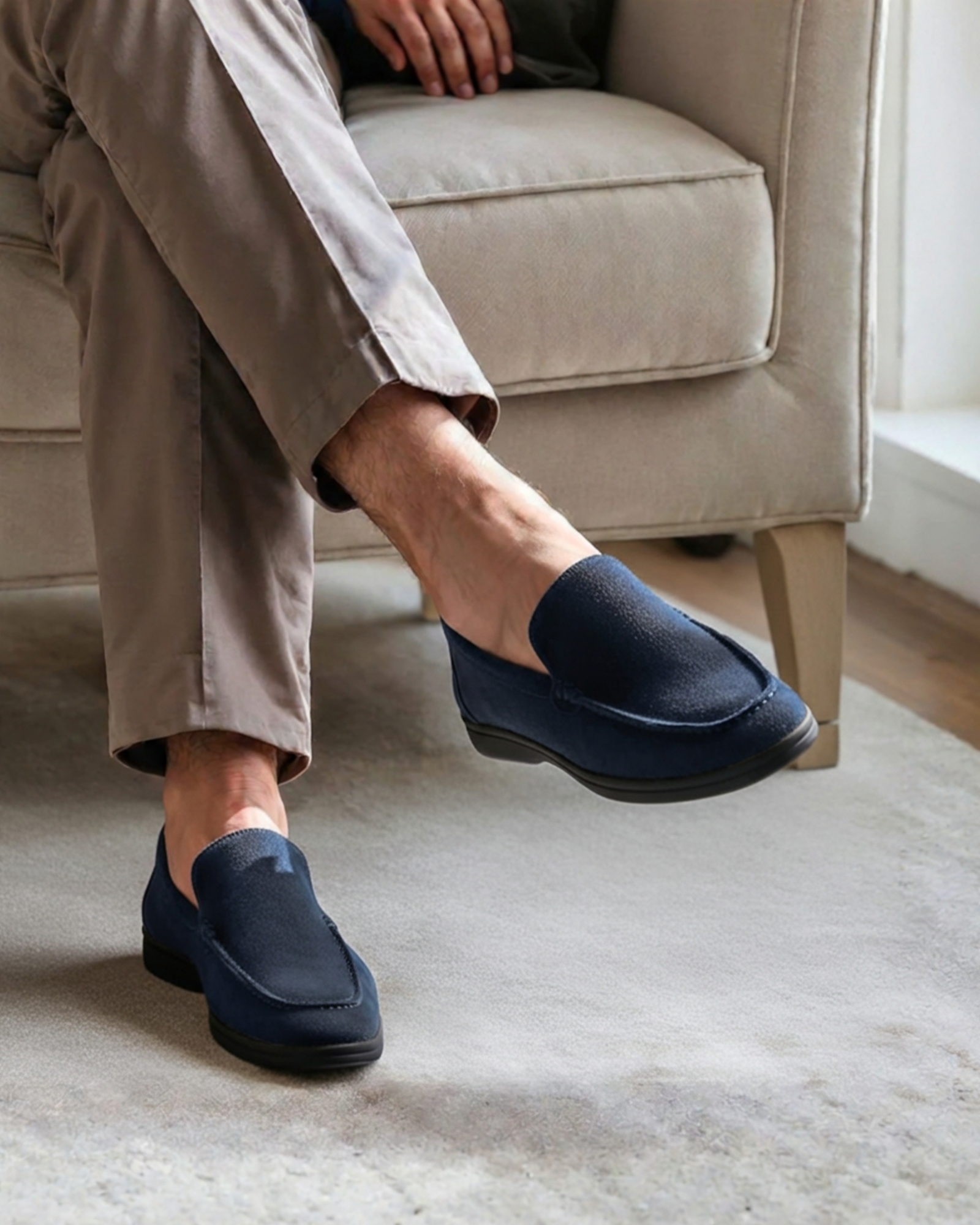 Udine Suede Loafer all colorways olive black marine blue suede loafer flat lay Pianizzo