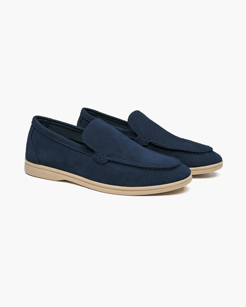 styling view men's suede loafer in olive with smart casual outfit