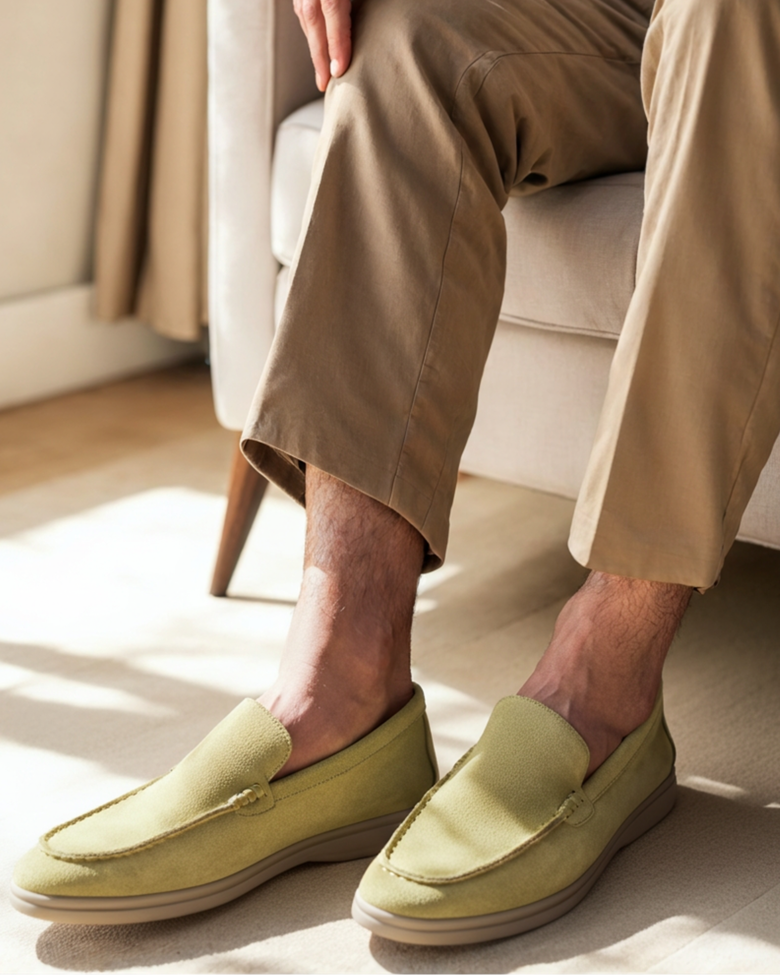 flat lay men's suede loafer all colorways Pianizzo Amalfi