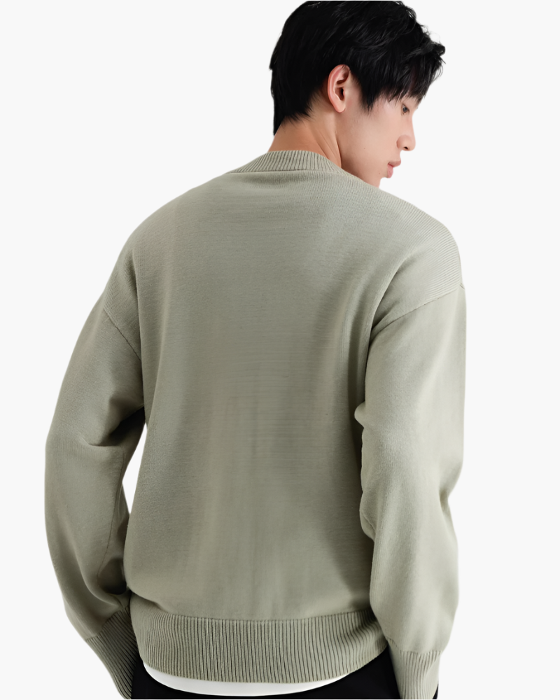 100% Premium Wool Turtleneck side profile beige premium wool Italian Design