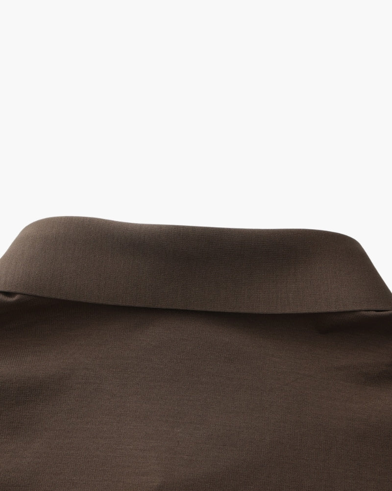 Tailored Cotton Flex Shirt craft detail dark brown cotton Italian Design