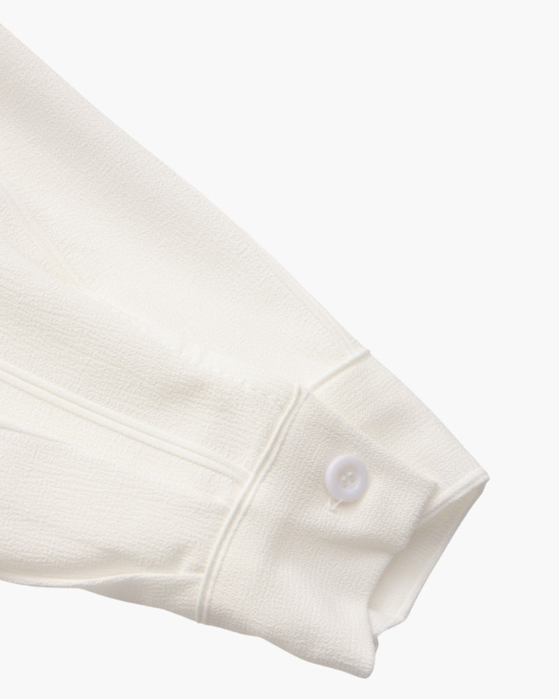 ST Tropez Ribbed Shirt fabric detail white shirt Italian Design