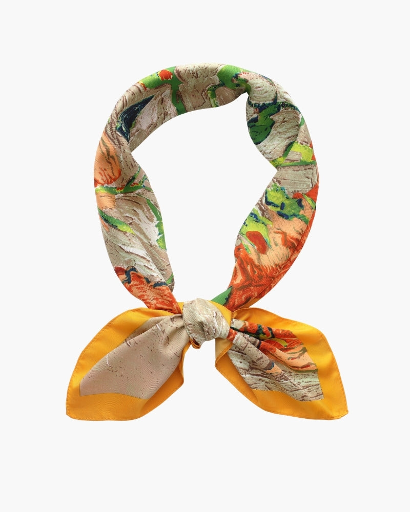 Old Money Impressionist Garden Scarf editorial view clementine bloom piece Italian Design