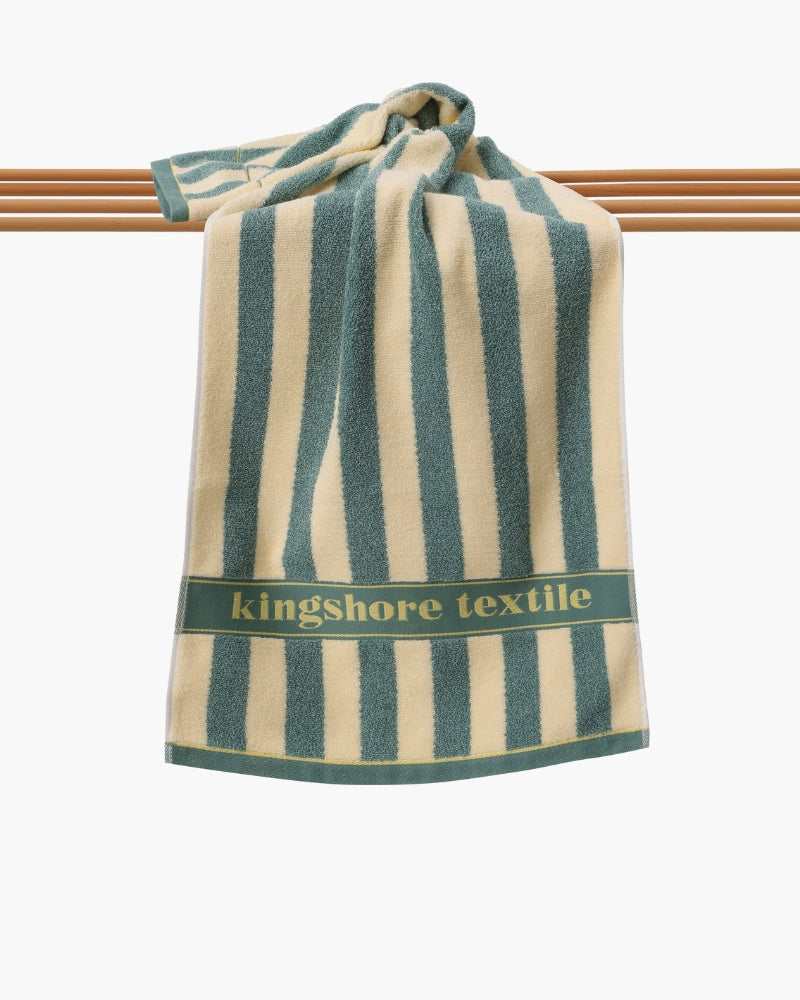Coastal Stripe Hand Towel detail view navy home accessory Italian Design