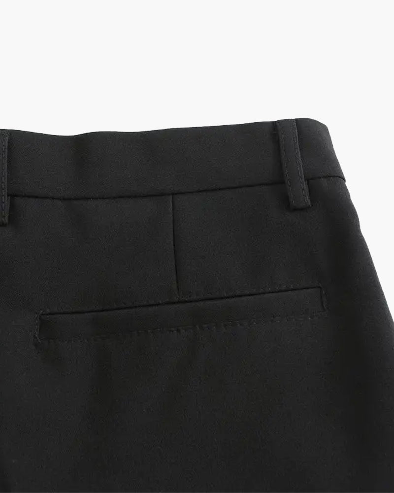 Padova Cotton Trouser gray stretch cotton trouser front view clean minimal construction