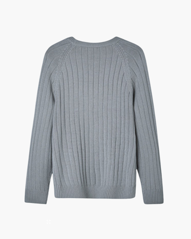 100% Premium Wool Sweater side profile gray premium wool Italian Design
