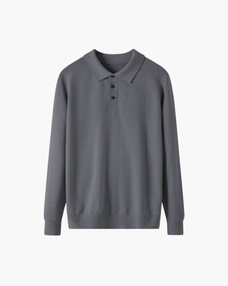 100% Premium Wool Polo detail view beige premium wool Italian Design
