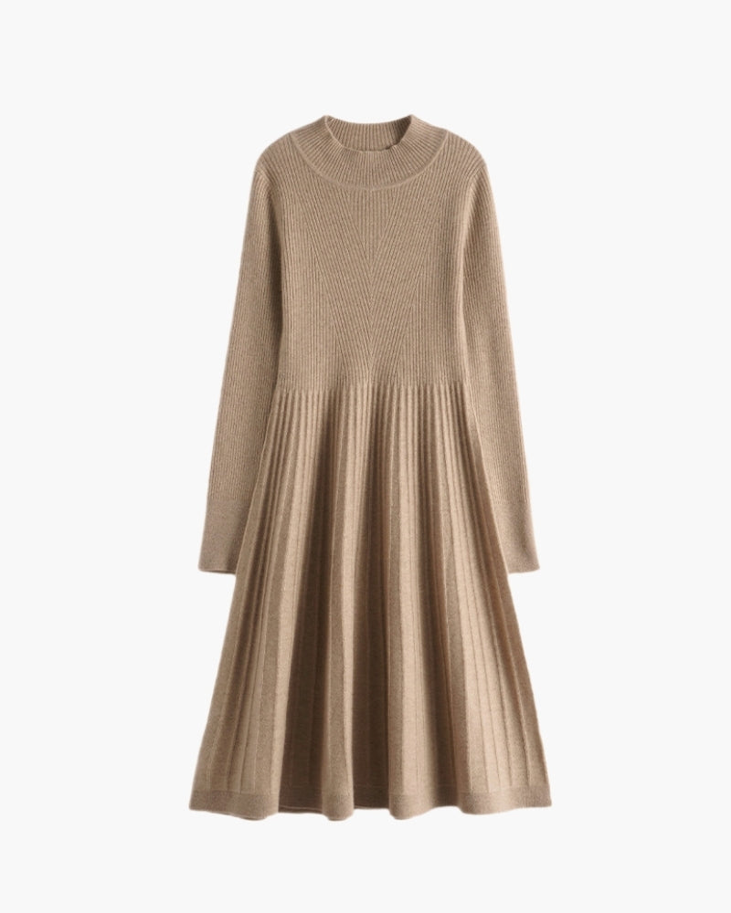 Pure Cashmere Flare Dress detail view beige cashmere Italian Design