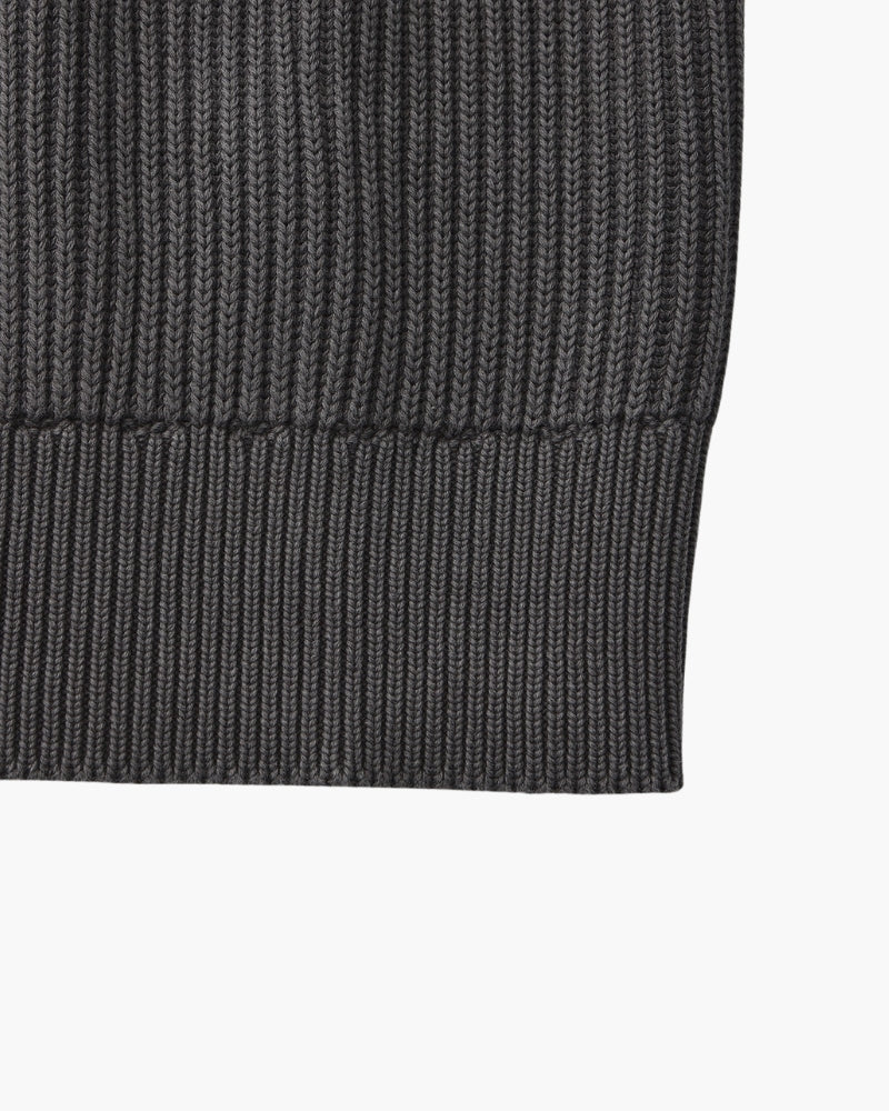 Rib Knit Crewneck studio view beige top Italian Design