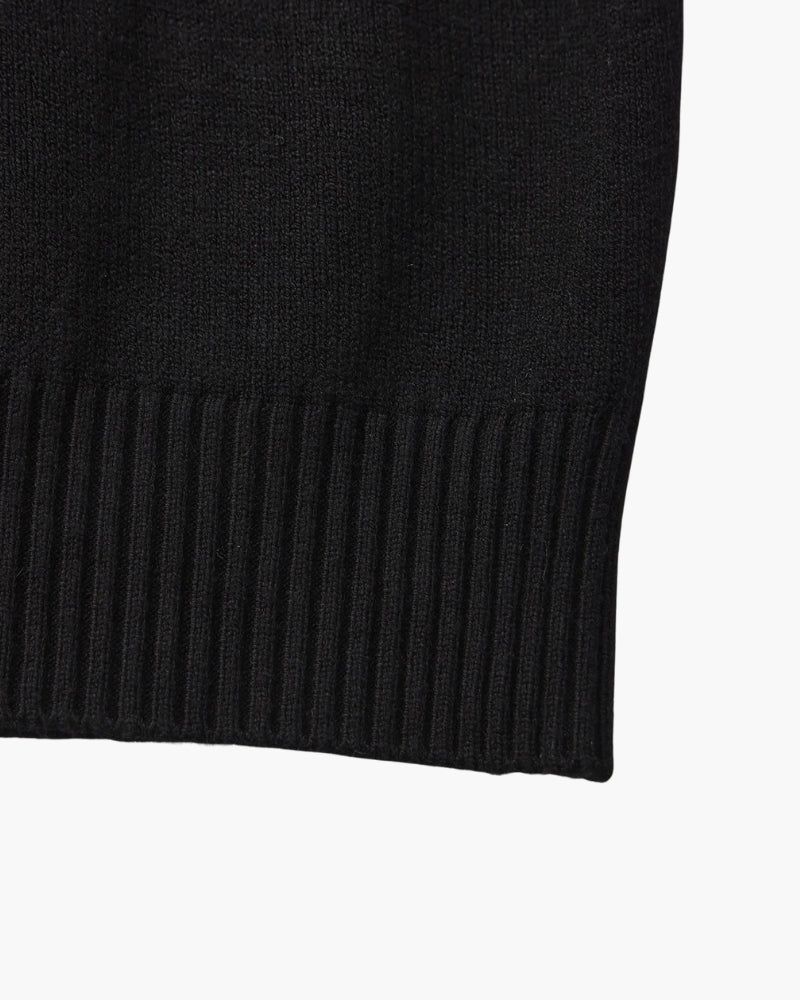 Essential Ribbed Mock Neck Sweater product view sky blue knitwear Italian Design