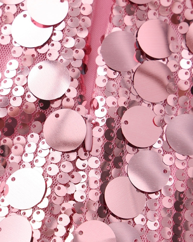 Sequin Party Mini Dress product view red dress Italian Design