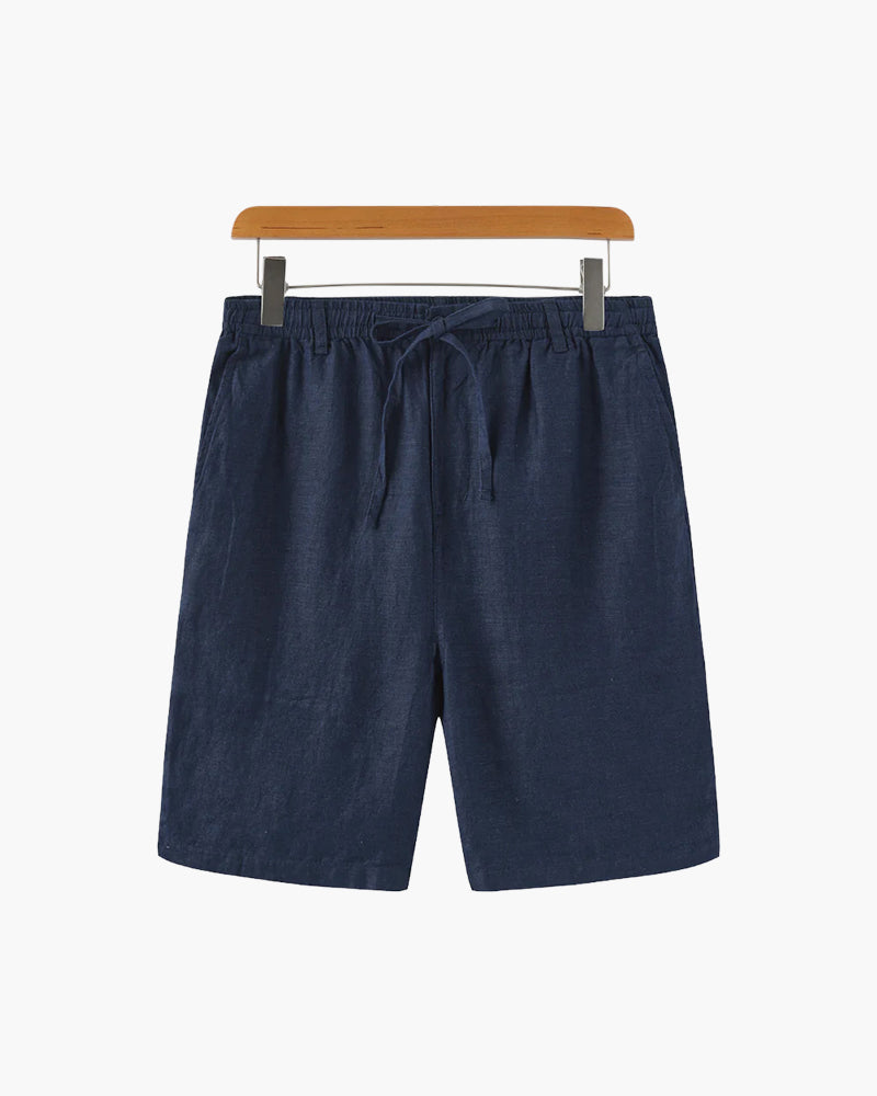 Ischia Linen Shorts on-body lifestyle view linen shorts Italian Design Pianizzo