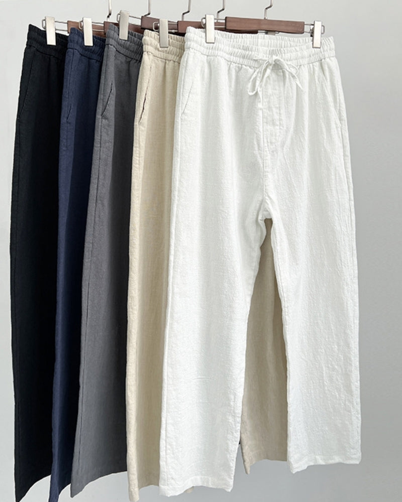 Resort Lounge Trousers lifestyle view white trouser Italian Design