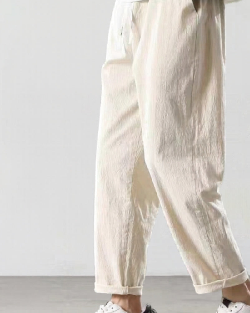 Resort Lounge Trousers on-body view black trouser Italian Design