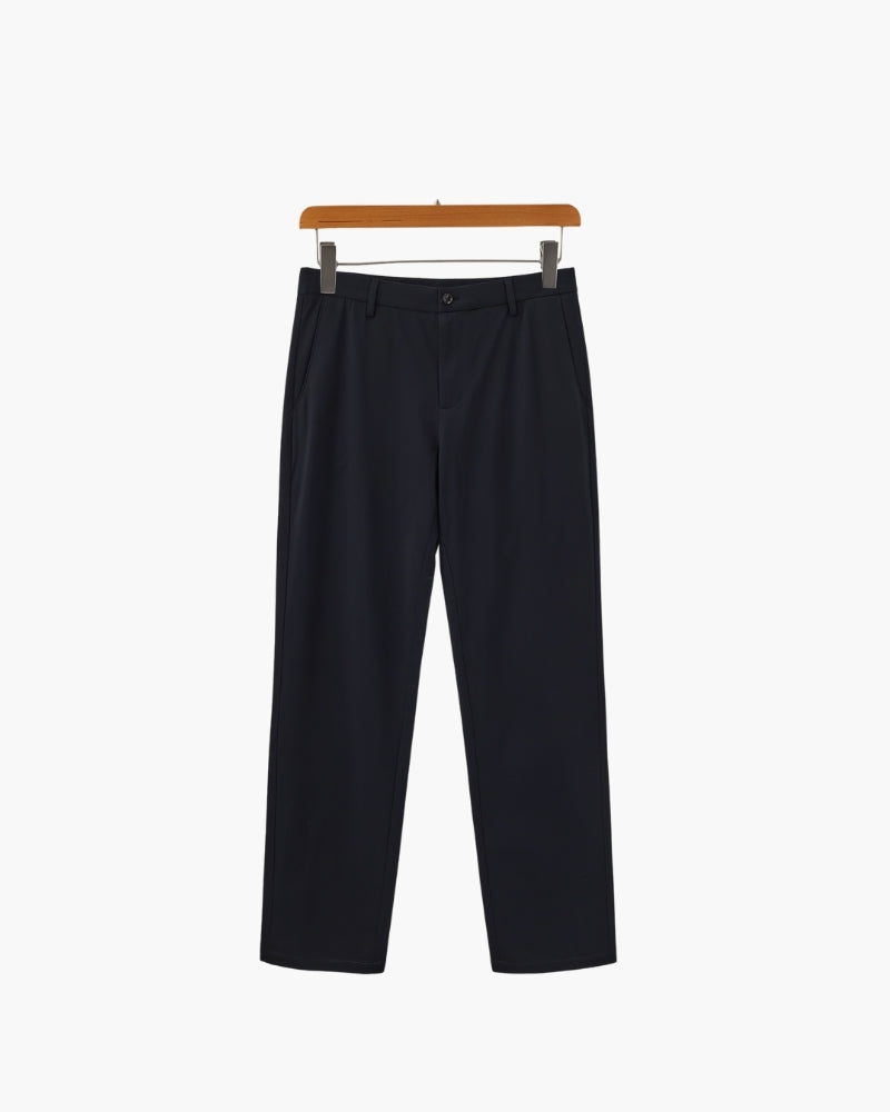 Wool Blend Trousers on-body view brown wool Italian Design