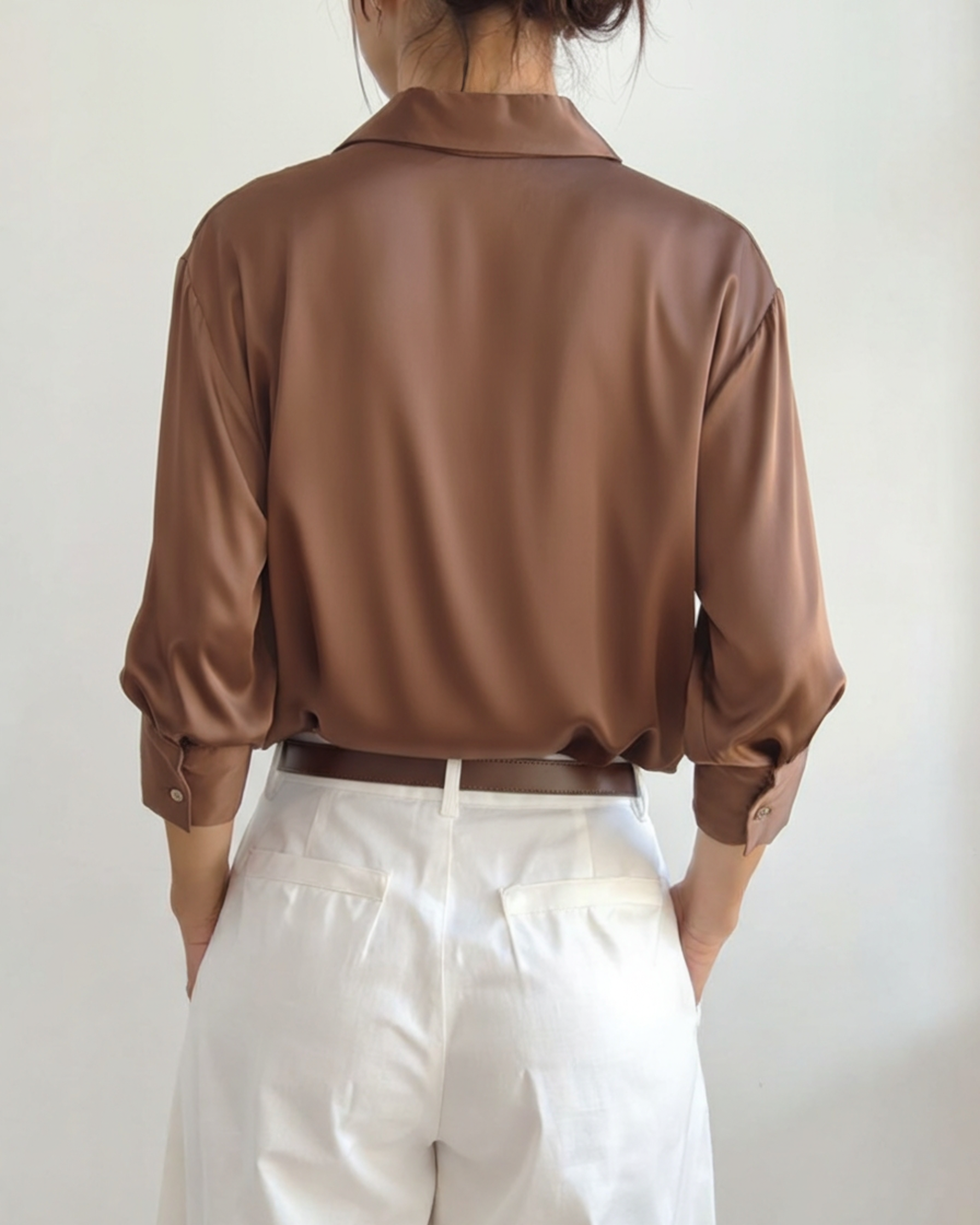 Classic Chic Shirt back view emerald green shirt Italian Design