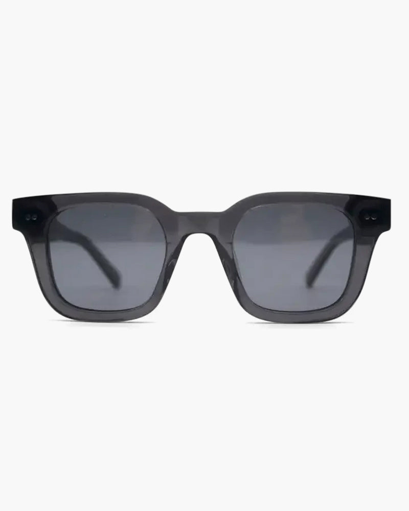 Reggio Sunglasses detail view frame construction and lens close-up minimal