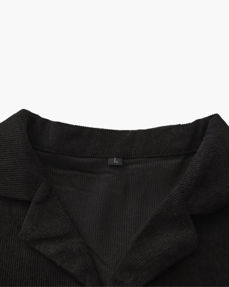 The Riviera Velvet Cord Set studio view black velvet Italian Design