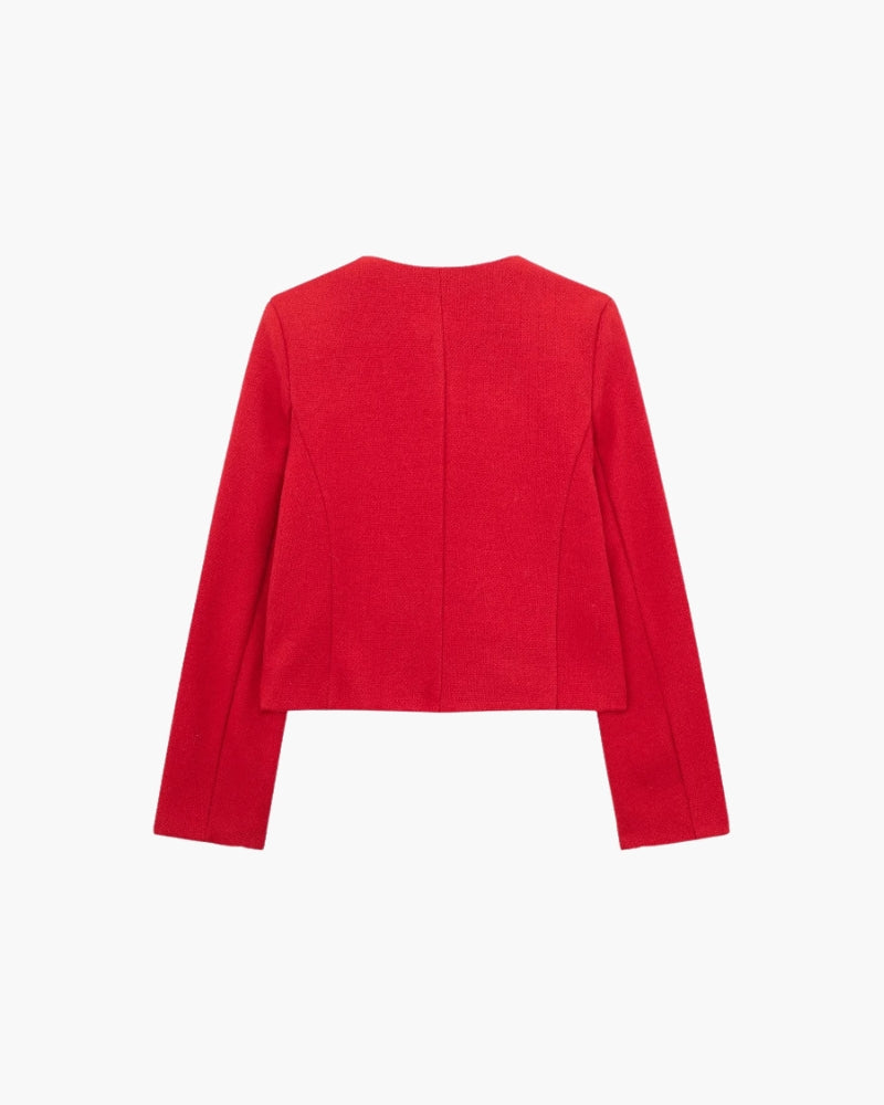 Savile Crop Blazer back view navy piece Italian Design
