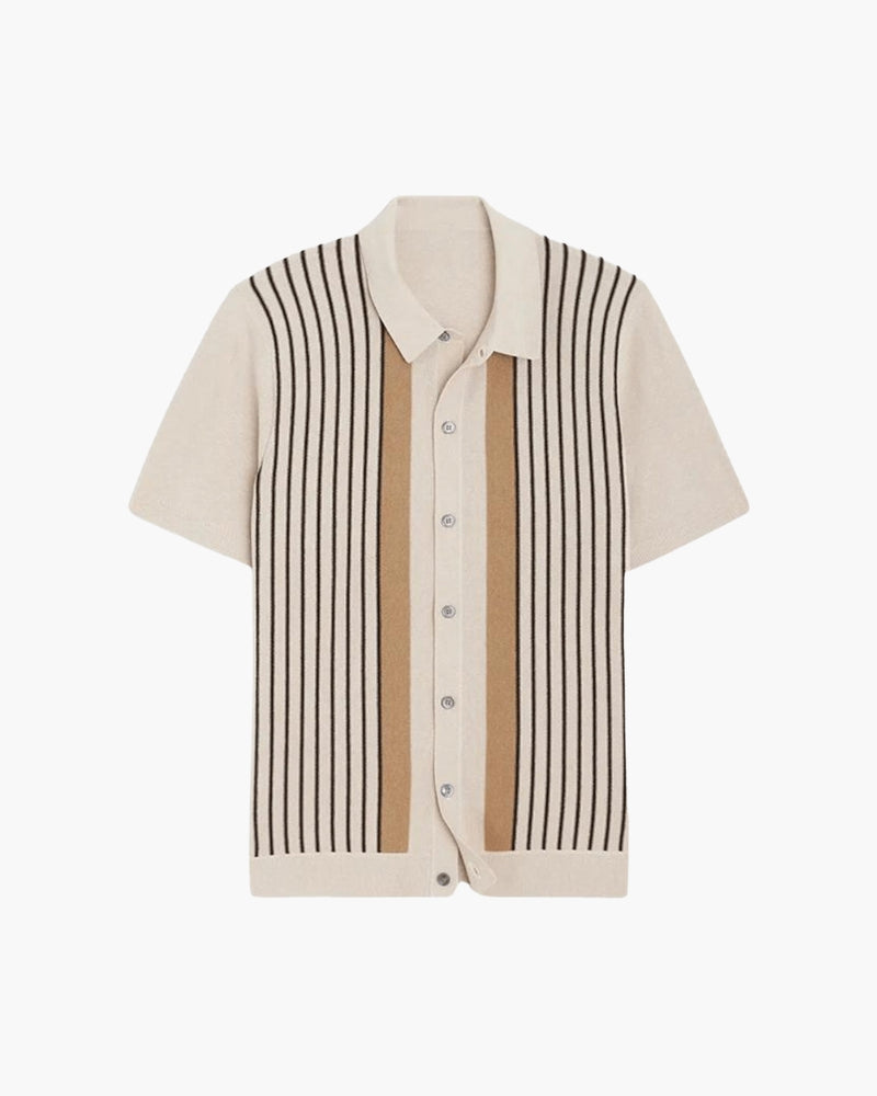 The Monte Carlo Knit Polo on-body view polo shirt Italian Design
