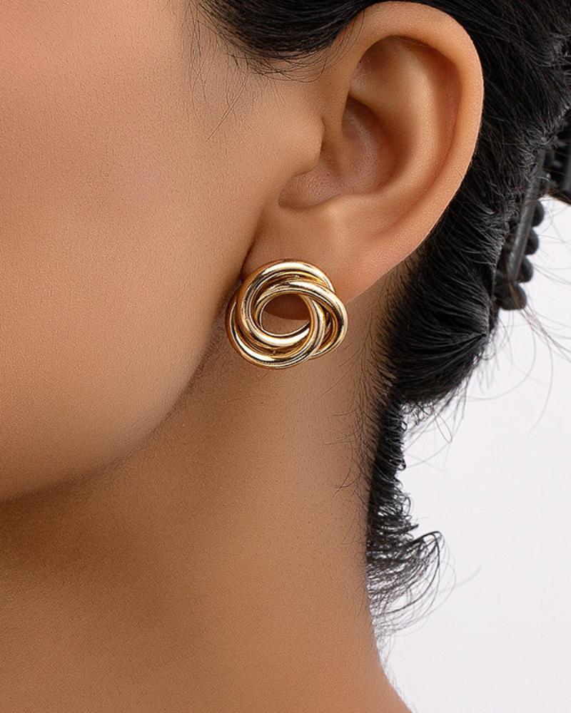 Aurelia Knot Studs front view jewelry Italian Design