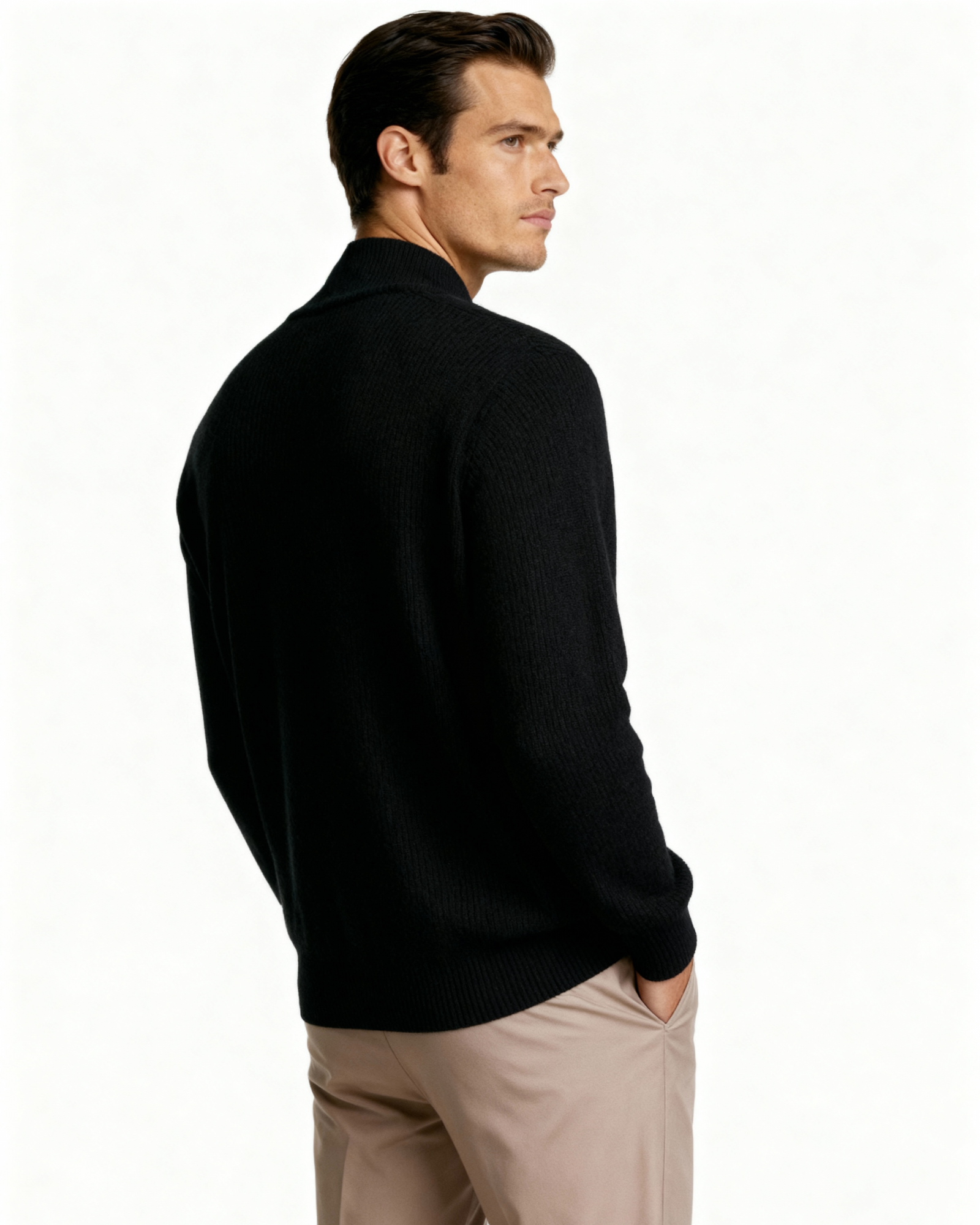 100% Cashmere Vest craft detail black cashmere Italian Design