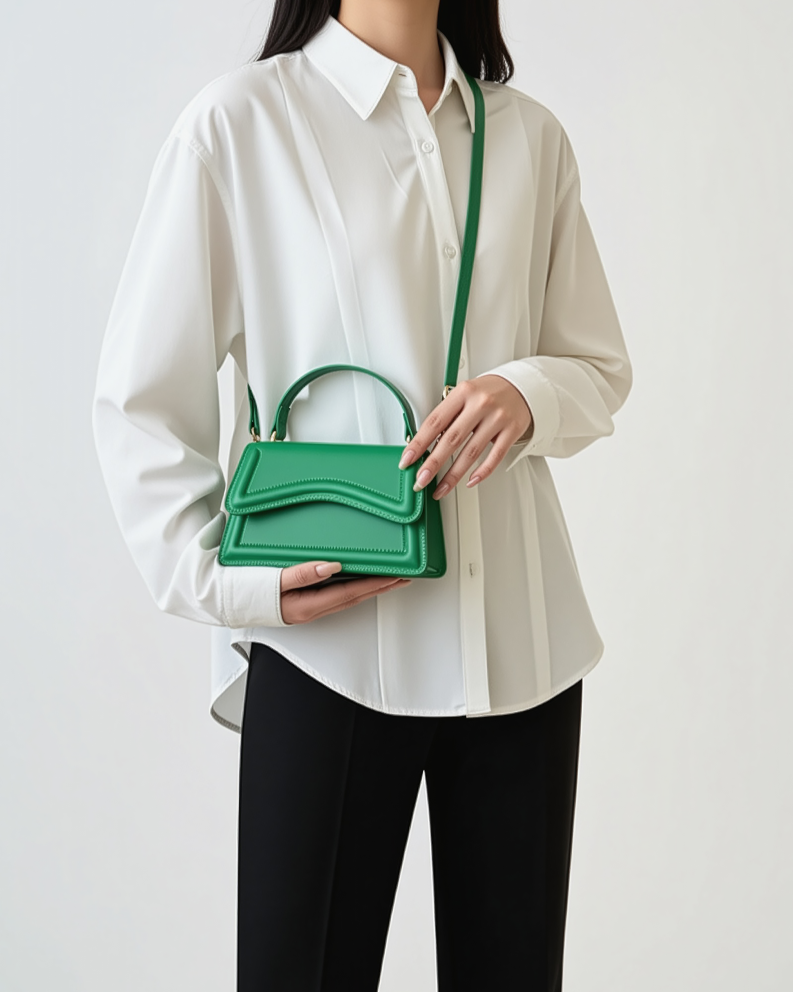 The Ibiza Handbag side profile white bag Italian Design