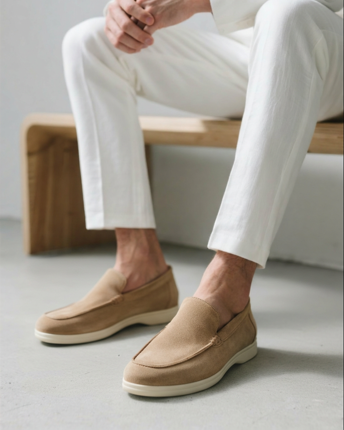 Venezia Suede Loafer pair view light brown suede refined silhouette