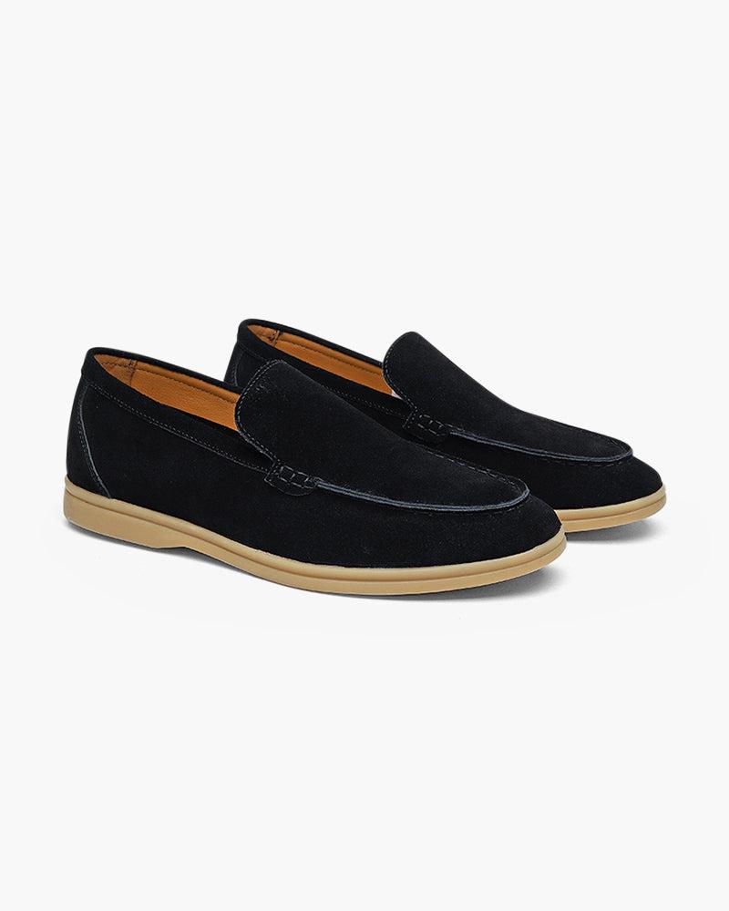 pair view men's suede loafer in sabbia neutral studio lighting