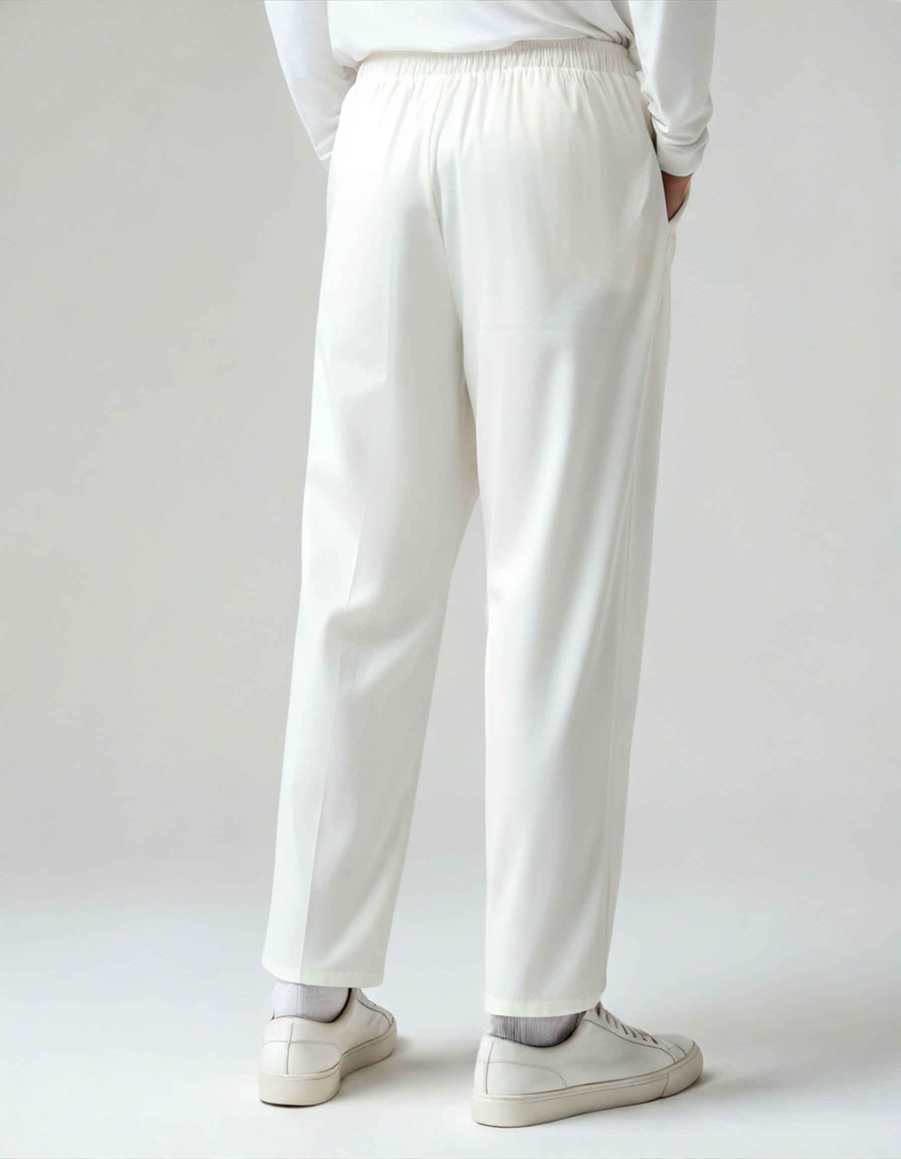 Palermo Linen Trouser on-body front view gray linen minimal menswear